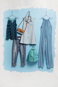 LILYANA'S Get the blues this summer – in a good way. From a denim tunic dress to this stylish romper. These looks combine the season’s hottest hue. 